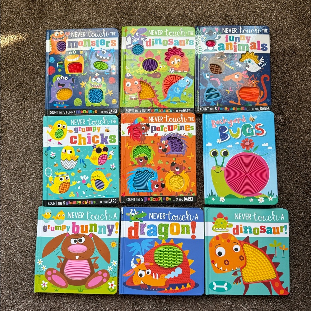 Never Touch! Colorful Sensory Board Book Set for Kids - Multicolor
